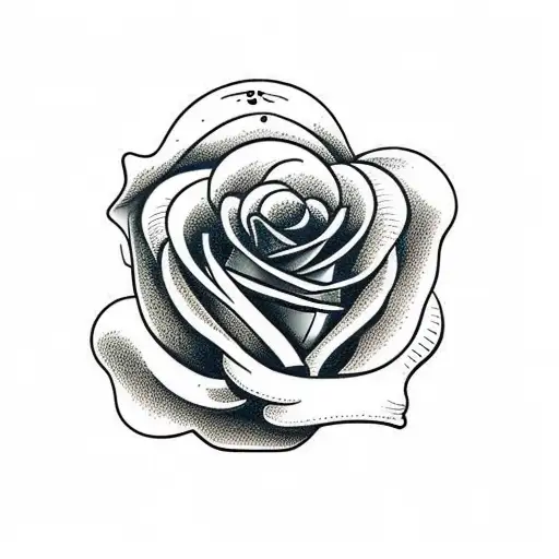 roses and skull shadow  tattoo design idea