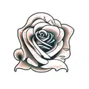 roses and skull shadow  tattoo design idea