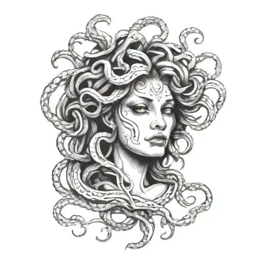 Medusa crying eyes tattoo design idea