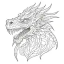 Skyrim dragon crying eyes tattoo design idea