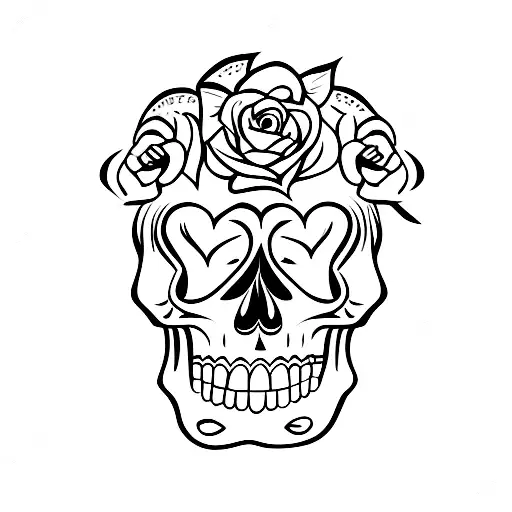 skull day of the dead tattoo design idea