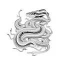 Snake red black white tattoo design idea