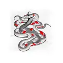 Snake red black white tattoo design idea