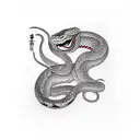 Snake red black white tattoo design idea