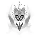 persian symbolism thigh  tattoo design idea