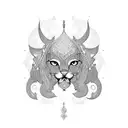 persian symbolism thigh  tattoo design idea