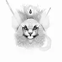 persian symbolism thigh  tattoo design idea