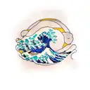 wave of kanagawa tattoo design idea