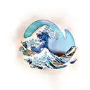 wave of kanagawa tattoo design idea