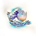 wave of kanagawa tattoo design idea