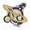 Saturn and Venus planet tattoo design idea