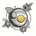 Saturn and Venus planet tattoo design idea