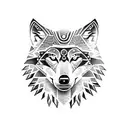 wolf with aztec influence tattoo design idea
