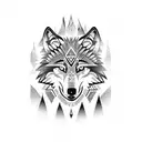 wolf running with aztec influence tattoo design idea