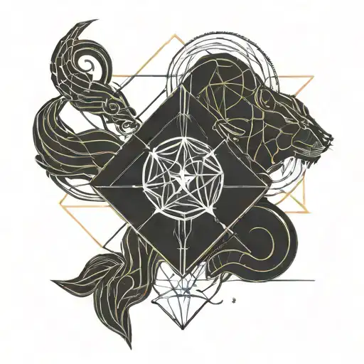 Leo Aquarius pisces zodiac sign incorporated tattoo design idea