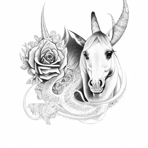 Cruz  y caballo tattoo design idea