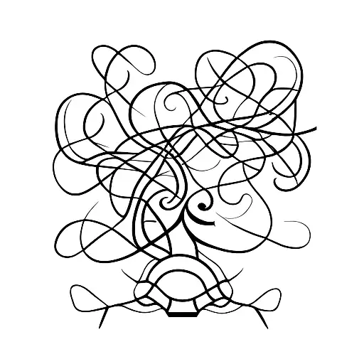 A guitar and paintbrush intertwined with vines tattoo design idea