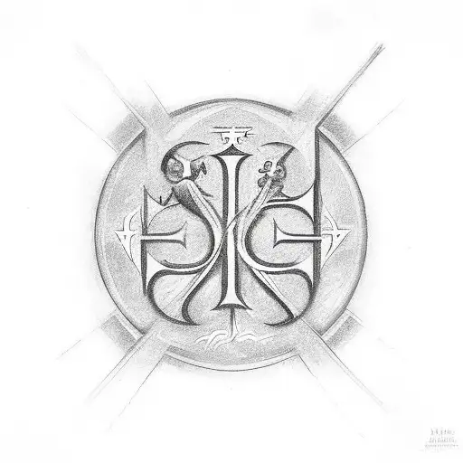 chi rho with olive leave around it. a Christian cross under that with humming birds on the crosses left and right, and u tattoo design idea