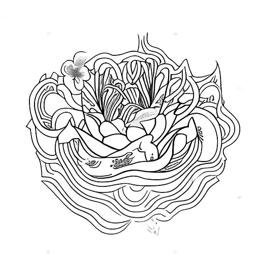 noble deer flower iris van gogh tattoo design idea