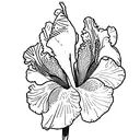  flower iris van gogh long tattoo design idea
