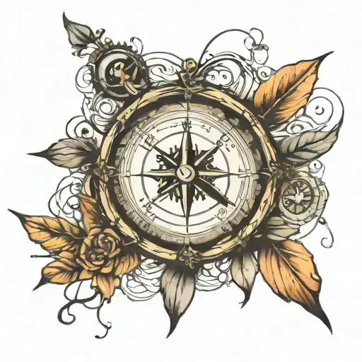 travel, compass, wherever I may roam tattoo design idea