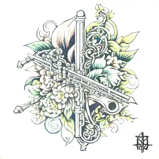 flute tattoo design idea