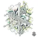 flute tattoo design idea