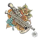 flute tattoo design idea