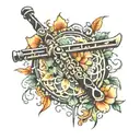 flute tattoo design idea
