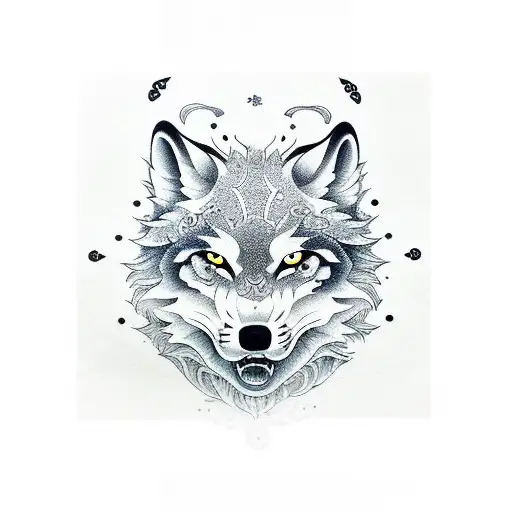 yong yang wolves  tattoo design idea