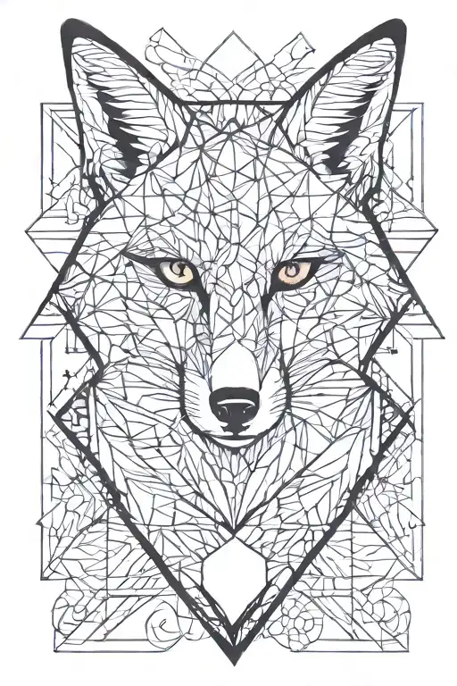 fox and moon tattoo design idea