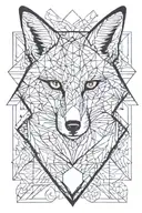 fox and moon tattoo design idea