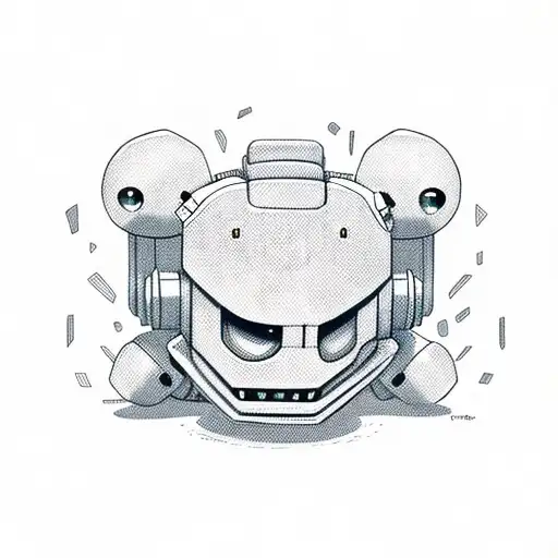 gir half evil robot half dog costume tattoo design idea