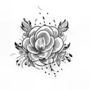henna with flowers tattoo design idea