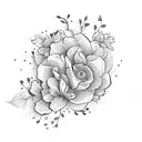 henna with flowers tattoo design idea