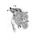 mehndi sleeve tattoo design idea