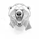 Growling polar bear, inspired by the Norwegian Ice Hockey Association logo tattoo design idea