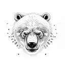 Growling polar bear, inspired by the Norwegian Ice Hockey Association logo tattoo design idea