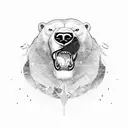 Growling polar bear, inspired by the Norwegian Ice Hockey Association logo tattoo design idea