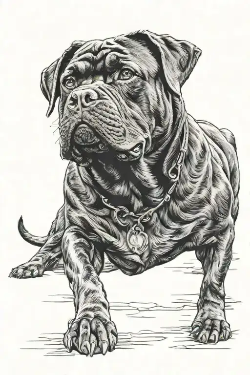 bull with rottweiler   tattoo design idea