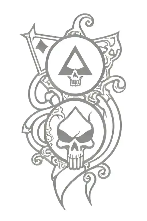 ace cards ink demon and graffiti with the word corrupt tattoo design idea