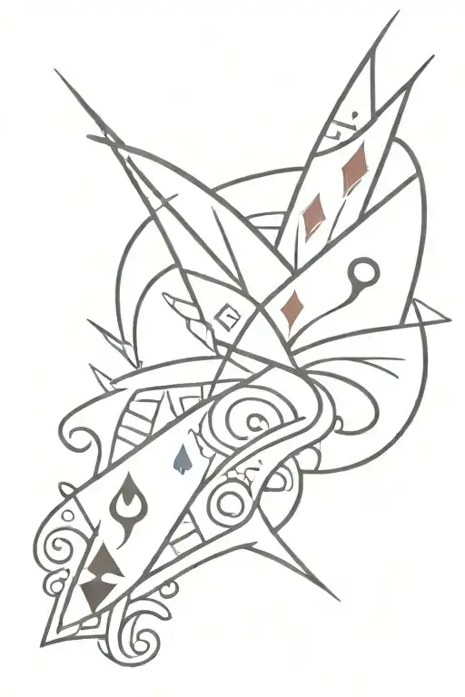 ace cards ink demon and graffiti with the word corrupt tattoo design idea