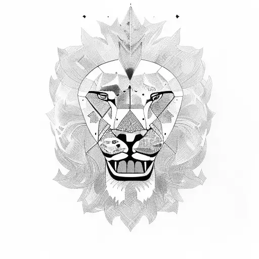 totem with lion, monkery and pinguin tattoo design idea