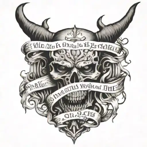 based on the Zach Bryan lyrics "well the devil can scrap but the lord has won" tattoo design idea