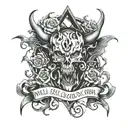 based on the Zach Bryan lyrics "well the devil can scrap but the lord has won" tattoo design idea