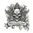 based on the Zach Bryan lyrics "well the devil can scrap but the lord has won" tattoo design idea