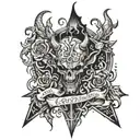 based on the Zach Bryan lyrics "well the devil can scrap but the lord has won" tattoo design idea