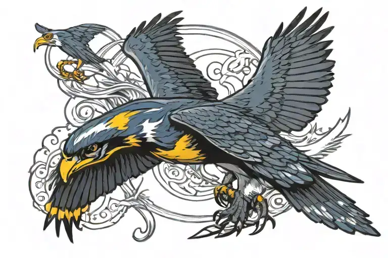 E-2 Hawkeye and sea hawk football logo incorporated tattoo design idea