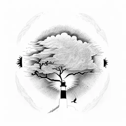 Tree of Life, lighthouse, heaven, god, kindness,  tattoo design idea