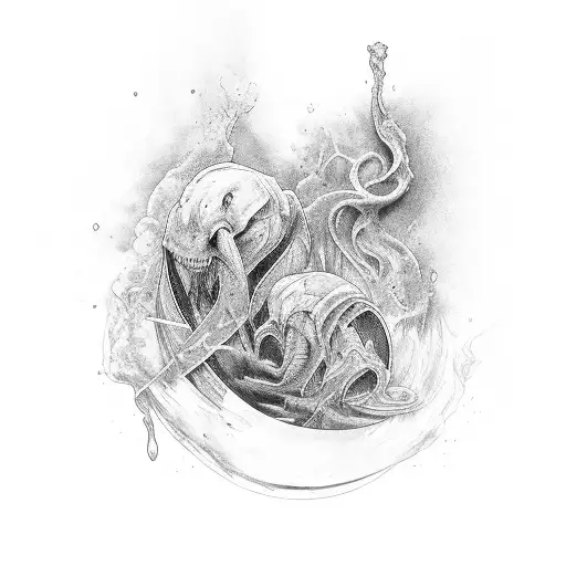 The blood of the covenant is thicker than the water of the womb tattoo design idea